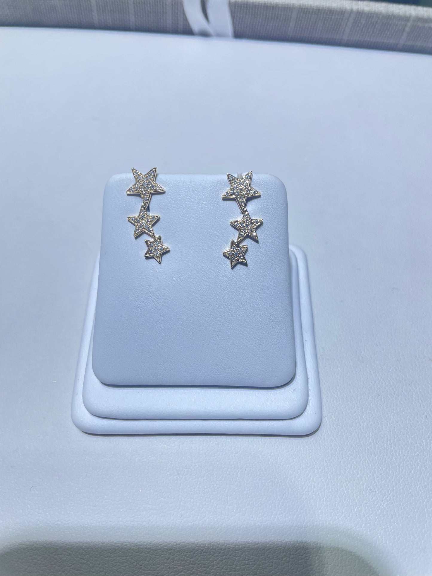 14K Yellow Gold Triple Pave Diamond Star Crawlers